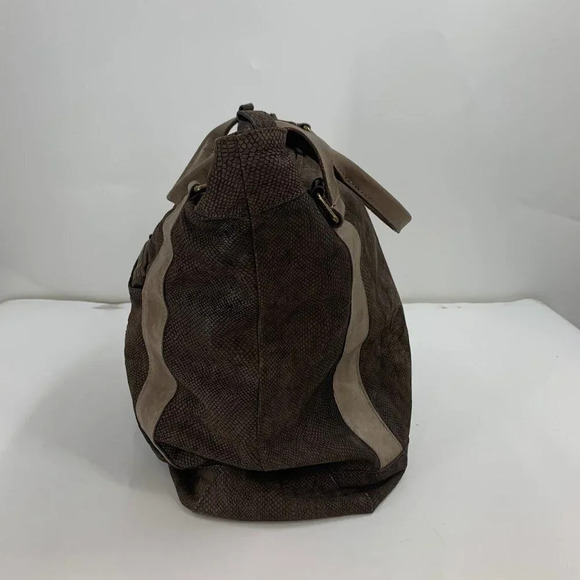 Corsia Women's Snakeskin Style Scale Pattern‎ Leather Deep Tote Bag - Picture 3 of 14